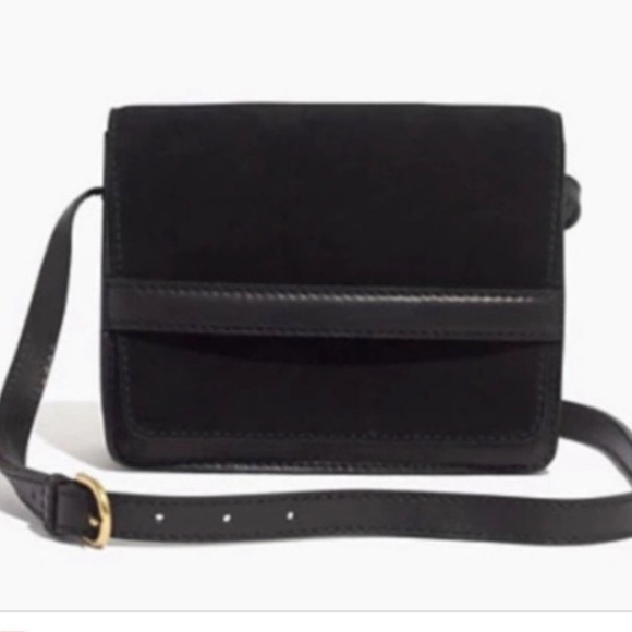 Madewell Bags Madewell Albury Leather Suede Black Crossbody Bag